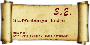 Staffenberger Endre névjegykártya
